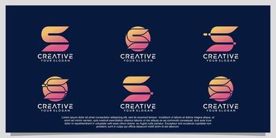 Gradient S logo design collection unique concept Premium Vector