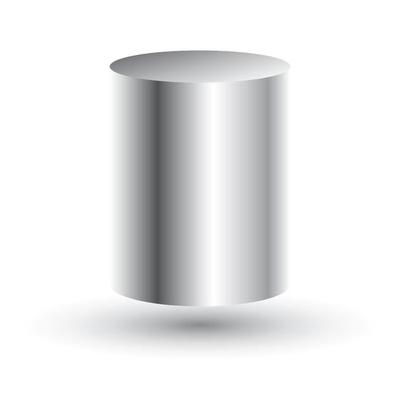 White Cylinder Isolated on White Background.