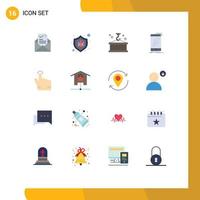 Set of 16 Modern UI Icons Symbols Signs for smartphone mobile security device logistic Editable Pack of Creative Vector Design Elements