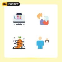 User Interface Pack of 4 Basic Flat Icons of development drug app logic nature Editable Vector Design Elements