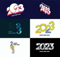 Big Collection of 2023 Happy New Year symbols Cover of business diary for 2023 with wishes vector