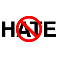 Stop Hate Symbol on Transparent Background png