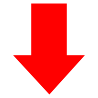 flecha direccional roja sobre fondo transparente png