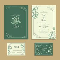 plantilla de diseño casual moderno de invitación de boda vector