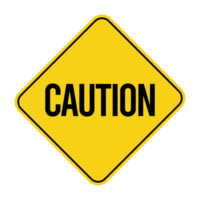 Caution Warning Sign on Transparent Background png