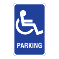 señal de estacionamiento para discapacitados en fondo transparente