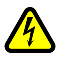 Electric Warning Sign on Transparent Background png