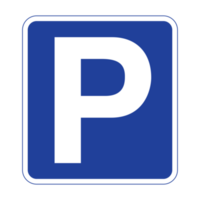 sinal de estrada de estacionamento em fundo transparente png