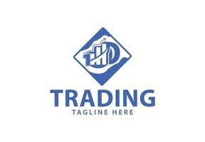 Trading logo and icon design template vector