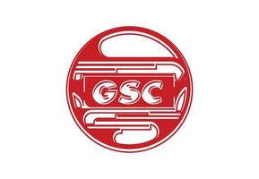 plantilla de diseño de etiqueta y logotipo de letra gsc vector