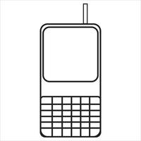 Vector, Image of old phone, Black and white color, with transparent background vector