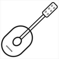 Vector, Image of guitar, Black and white color, with transparent background vector