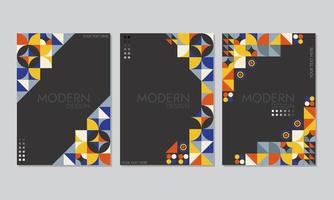 Corporate identity brochure template collection. Business presentation vector A4 vertical orientation front page mock up set. Corporate report cover with abstract geometric illustration