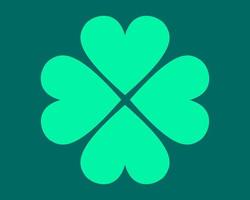 Heart Four Leaf Clover Green vector