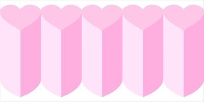 Pink Heart Stack Block Repeating Pattern vector