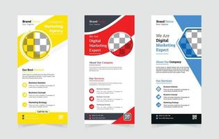 Modern corporate business rack card or dl flyer design template vector