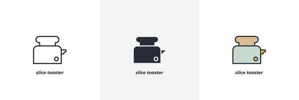 slice toaster icon. Line, solid and filled outline colorful version, outline and filled vector sign. Idea Symbol, logo illustration. Vector graphics