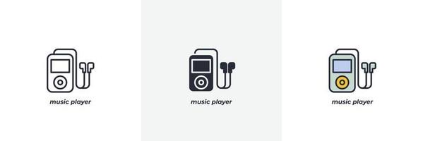 music player icon. Line, solid and filled outline colorful version, outline and filled vector sign. Idea Symbol, logo illustration. Vector graphics