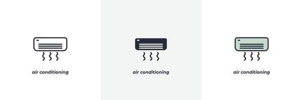 air conditioning icon. Line, solid and filled outline colorful version, outline and filled vector sign. Idea Symbol, logo illustration. Vector graphics