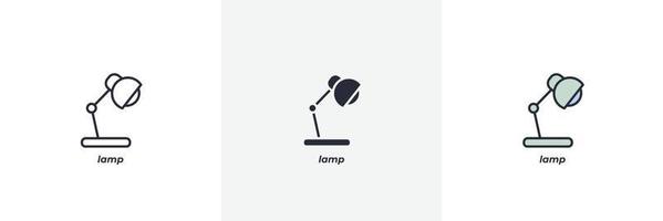 lamp icon. Line, solid and filled outline colorful version, outline and filled vector sign. Idea Symbol, logo illustration. Vector graphics