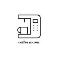 Vector sign coffee maker symbol is isolated on a white background. icon color editable.