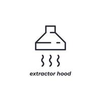 Vector sign extractor hood symbol is isolated on a white background. icon color editable.