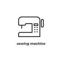 Vector sign sewing machine symbol is isolated on a white background. icon color editable.