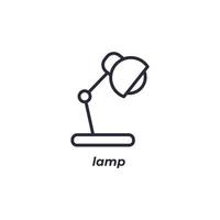 Vector sign lamp symbol is isolated on a white background. icon color editable.