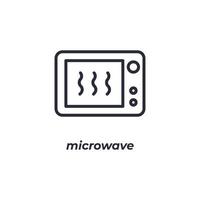 el símbolo de microondas de signo vectorial está aislado en un fondo blanco. color de icono editable. vector