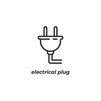 el símbolo del enchufe eléctrico de señal vectorial está aislado en un fondo blanco. color de icono editable. vector