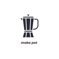 Vector sign moka pot symbol is isolated on a white background. icon color editable.