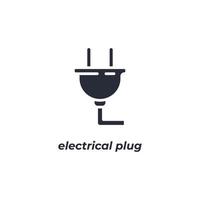 el símbolo del enchufe eléctrico de señal vectorial está aislado en un fondo blanco. color de icono editable. vector