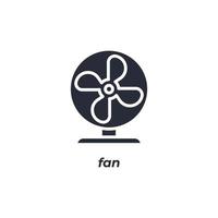 Vector sign fan symbol is isolated on a white background. icon color editable.