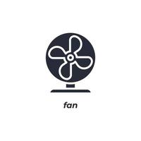 Vector sign fan symbol is isolated on a white background. icon color editable.