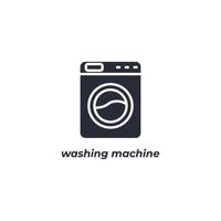 Vector sign washing machine symbol is isolated on a white background. icon color editable.