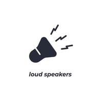 Vector sign loud speakers symbol is isolated on a white background. icon color editable.