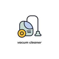 Vector sign vacum cleaner symbol is isolated on a white background. icon color editable.