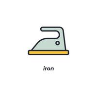 Vector sign iron symbol is isolated on a white background. icon color editable.