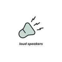 Vector sign loud speakers symbol is isolated on a white background. icon color editable.