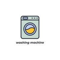 el símbolo de la lavadora de signos vectoriales está aislado en un fondo blanco. color de icono editable. vector