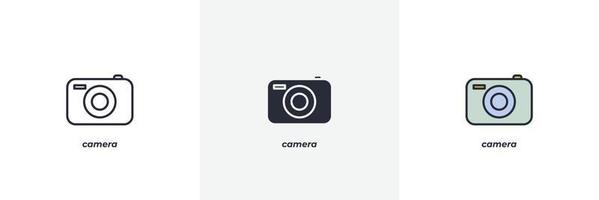 camera icon. Line, solid and filled outline colorful version, outline and filled vector sign. Idea Symbol, logo illustration. Vector graphics