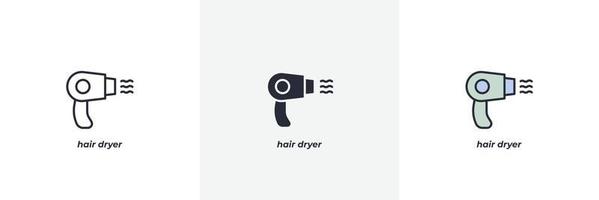 hair dryer icon. Line, solid and filled outline colorful version, outline and filled vector sign. Idea Symbol, logo illustration. Vector graphics