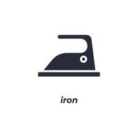 Vector sign iron symbol is isolated on a white background. icon color editable.