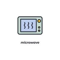 Vector sign microwave symbol is isolated on a white background. icon color editable.