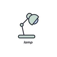 Vector sign lamp symbol is isolated on a white background. icon color editable.