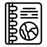 Tourism notebook icon outline vector. Study student vector