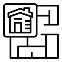 House plan icon outline vector. Woman engineer vector