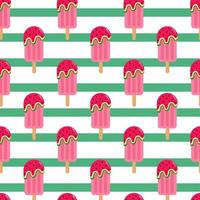 Seamless pattern background of watermelon ice cream on a stick vector