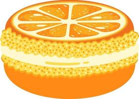 Orange macaron isolated on white vector