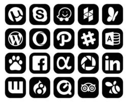 20 Social Media Icon Pack Including linkedin app net opera facebook microsoft access vector